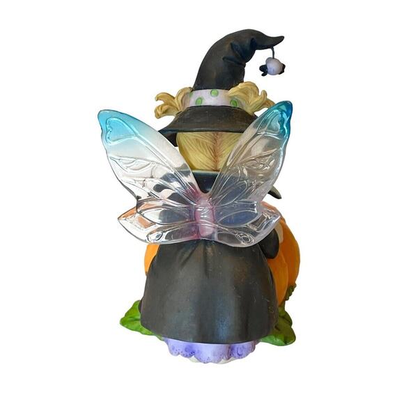My Little Kitchen Fairies JACK O LANTERN FAIRY Lite Up Pumpkin Witch Fairy Girl - Picture 10 of 11